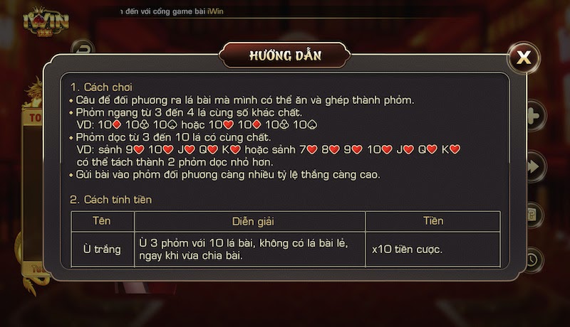Cách chơi bài Phỏm Iwin