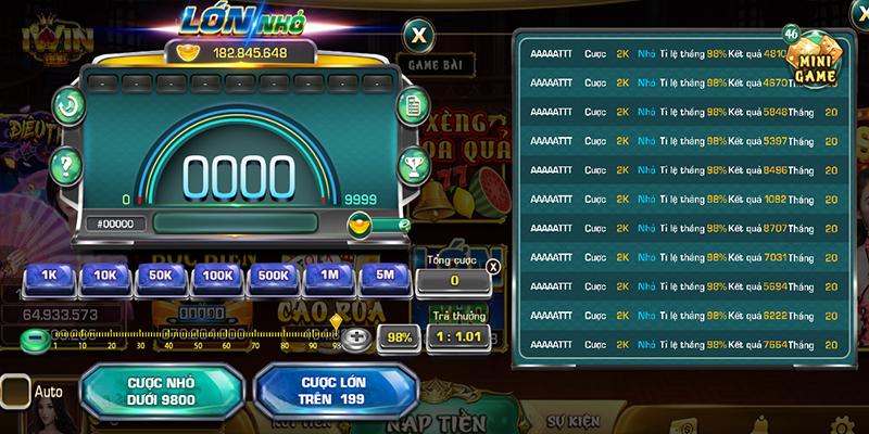 Hướng dẫn cách chơi mini game lớn nhỏ đổi thưởng tại Iwin