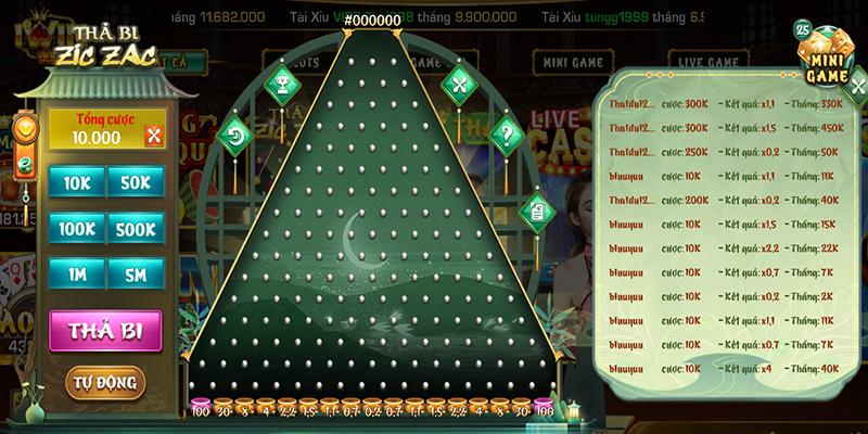 Hướng dẫn cách tham gia chơi game thả bi ziczac tại Iwin